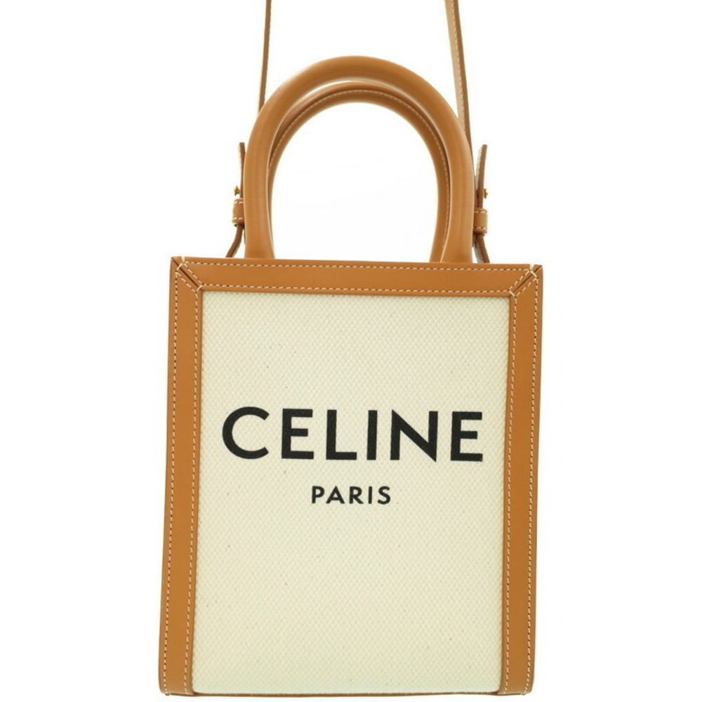 Celine Vertical Cabas tote Leather 2Way Bag Brown